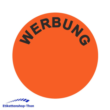 Aktionsetiketten - Durchmesser 30 mm - WERBUNG - 1000 Stück - Leuchtrot